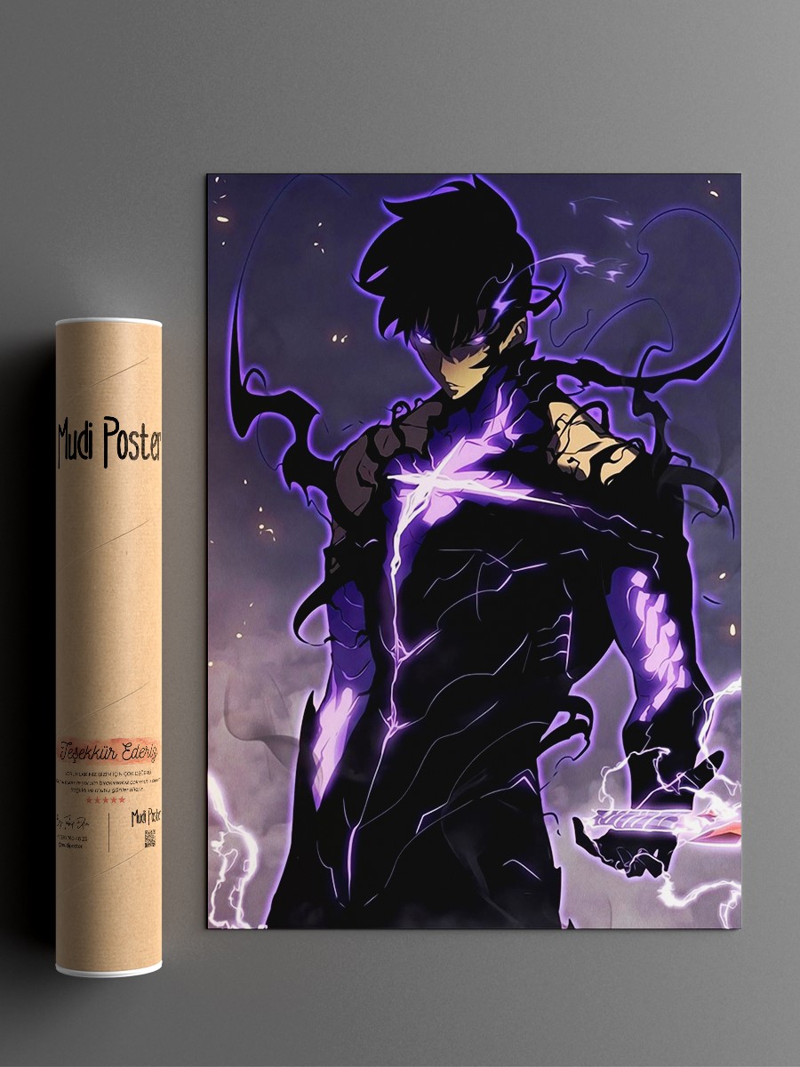 Solo leveling Anime Poster Çerçevesiz Yüksek Kalite Anime Duvar Poster