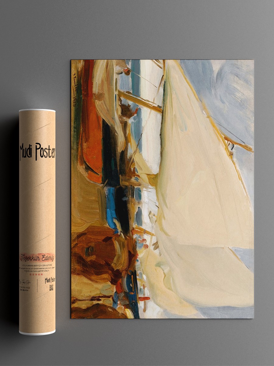 Sorolla Beach at Valencia Tablo Sanatsal Ünlü Ressam Poster Çerçevesiz Yüksek Kalite Poster