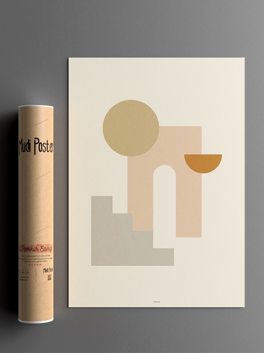 Soyut Abstract Poster Geometrik Duvar Tablosu Çerçevesiz Poster Salon, Mutfak Ve Ofis Duvar Dekoru