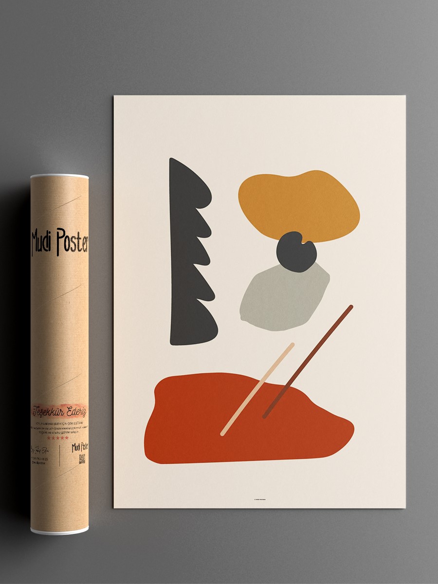 Soyut Abstract Poster Geometrik Duvar Tablosu Çerçevesiz Poster Salon, Mutfak Ve Ofis Duvar Dekoru