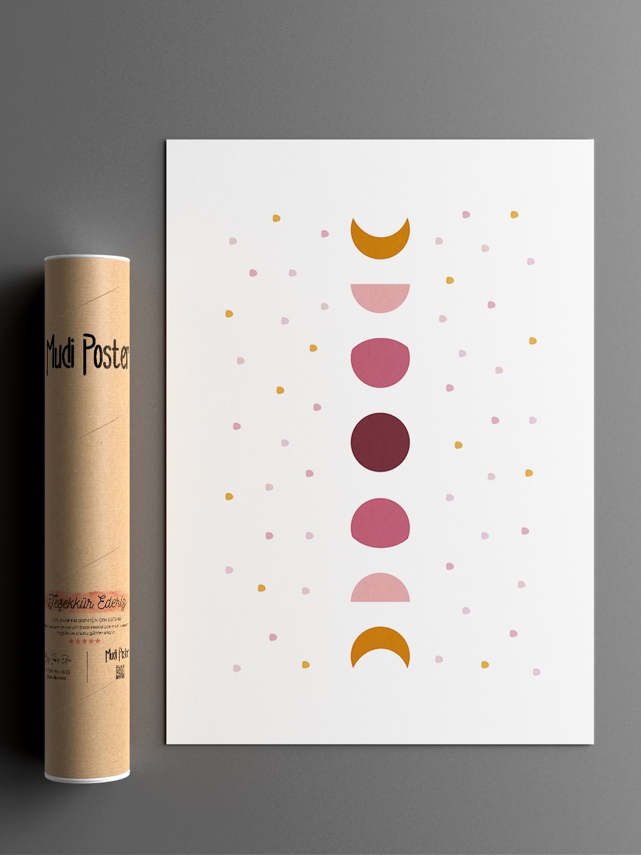 Soyut Çocuk Odası Duvar Poster, Bebek Odası, Dekoratif Poster Çerçevesiz