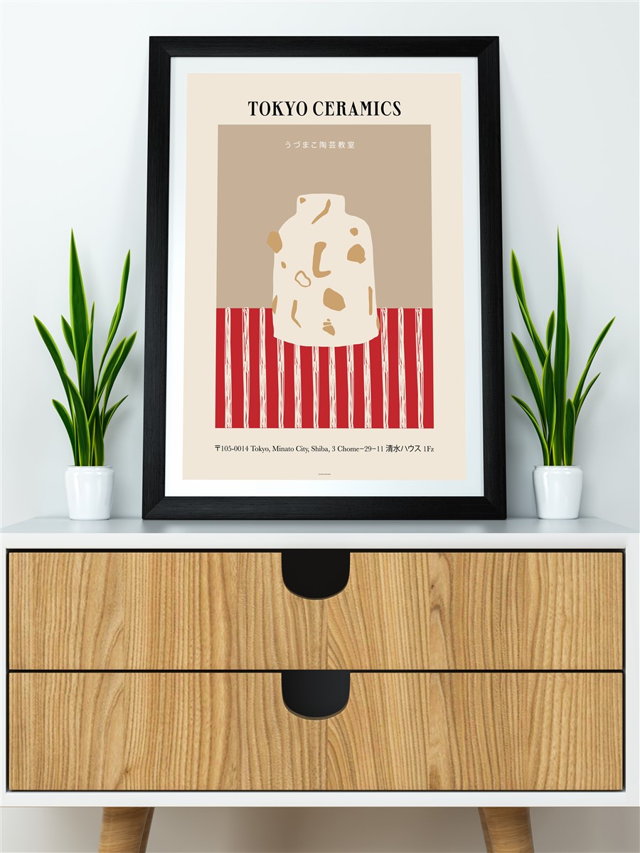 Soyut Vazo Modern Poster Çerçevesiz Duvar Tablosu Sanatsal Poster