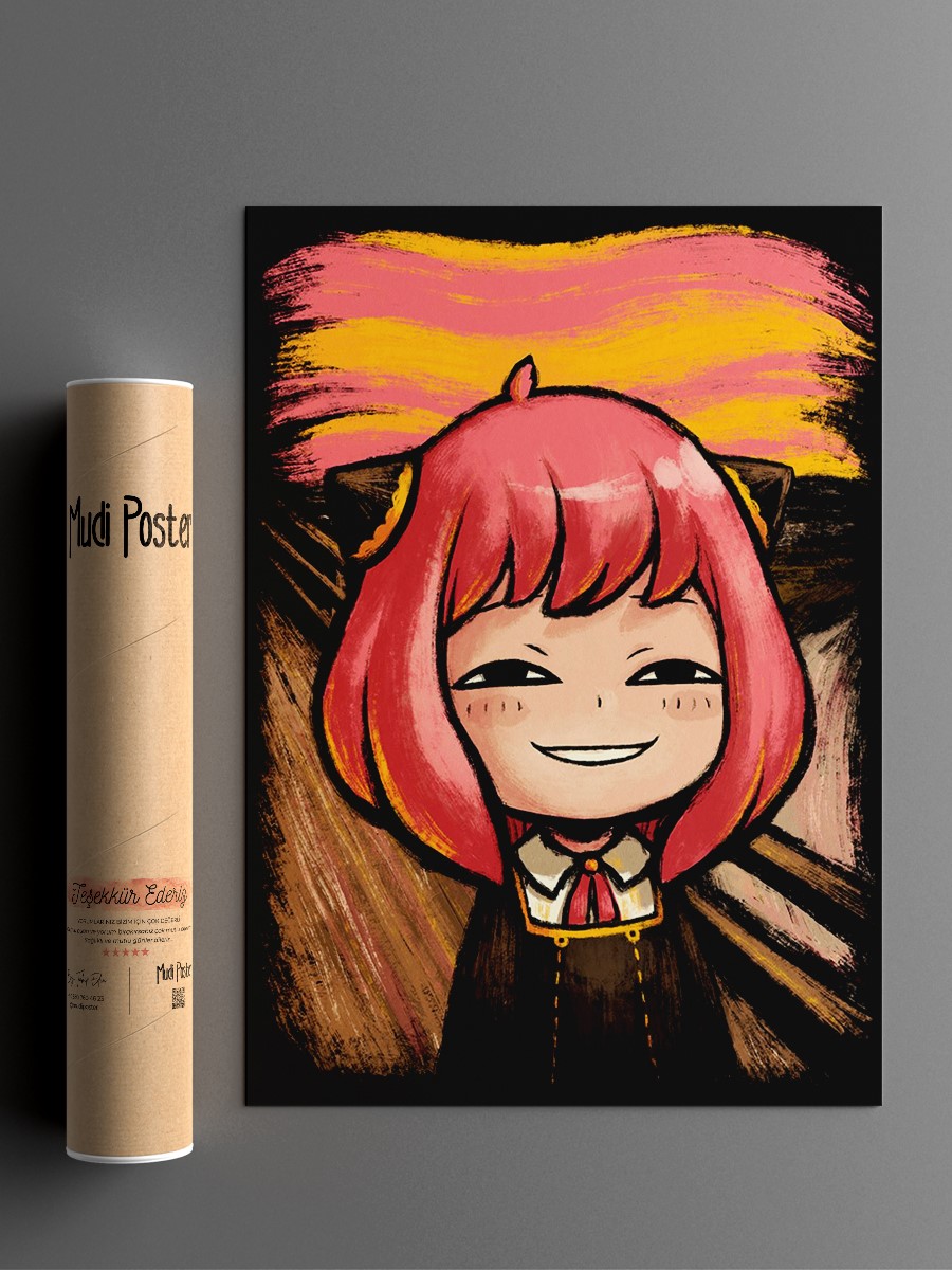Spy x Family Anya meme Anime Poster Çerçevesiz Yüksek Kalite Anime Duvar Poster