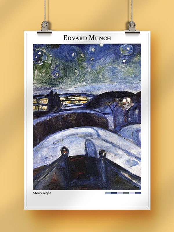 Edvard Munch Starry night Poster