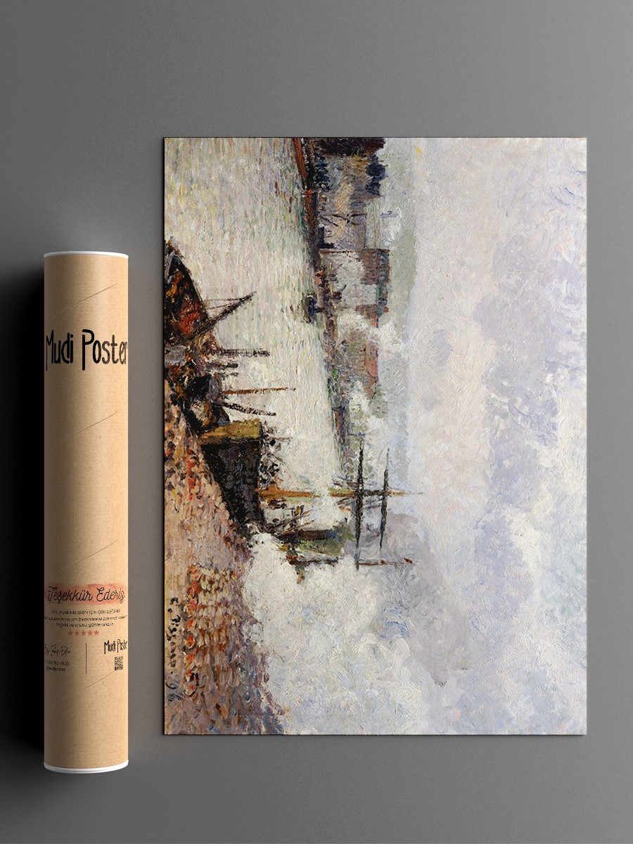 Steamboats in Rouen Tablo Sanatsal Ünlü Ressam Poster Çerçevesiz Yüksek Kalite Poster