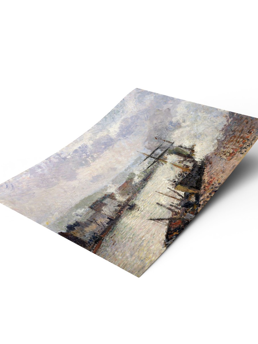 Steamboats in Rouen Tablo Sanatsal Ünlü Ressam Poster Çerçevesiz Yüksek Kalite Poster