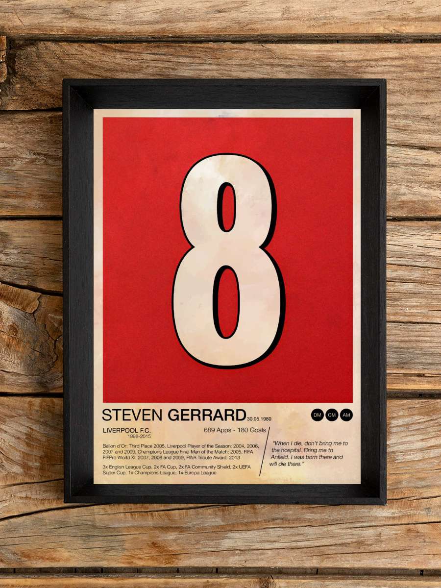 Steven Gerrard Futbol Poster Çerçevesiz Yüksek Kalite Futbolcu Duvar Poster