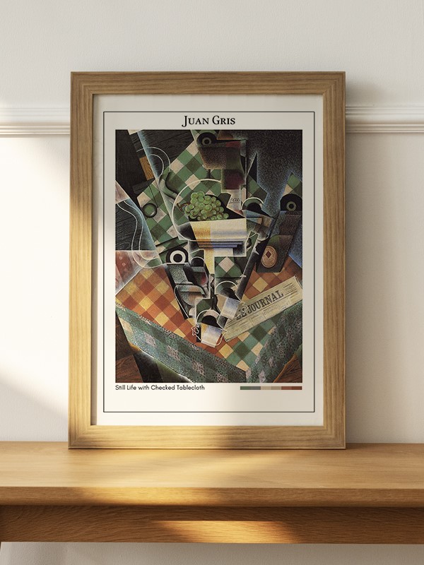 Juan Gris Still Life with Checked Tablecloth Poster - En İyi Fiyatlarla