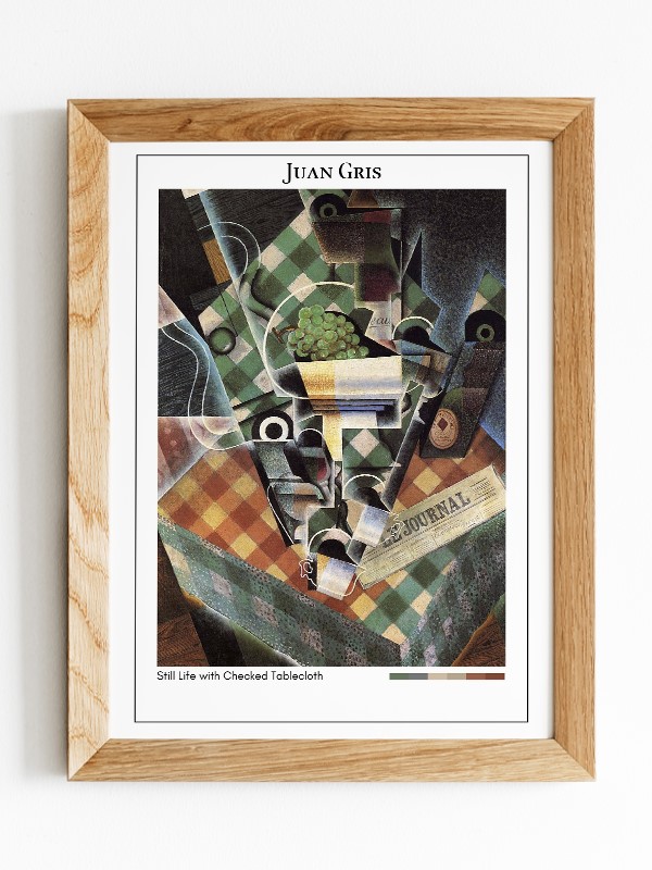 Juan Gris Still Life with Checked Tablecloth Poster