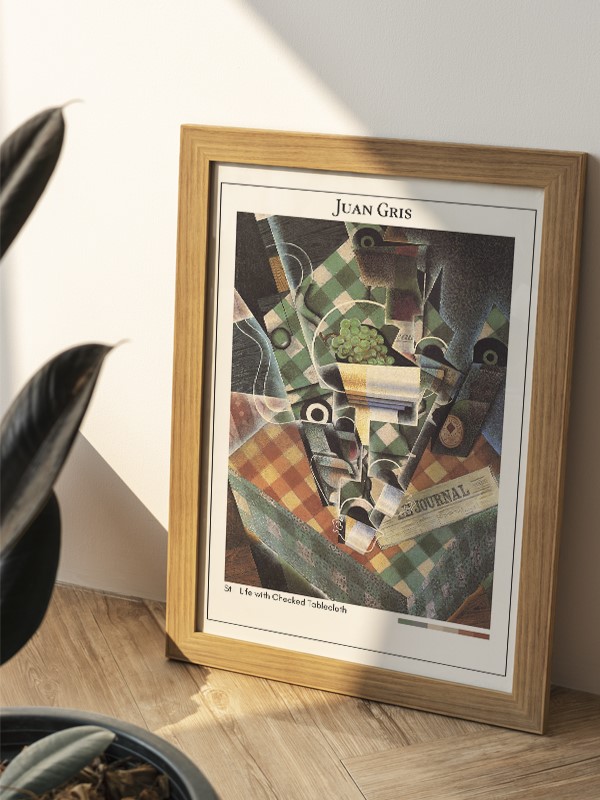 Juan Gris Still Life with Checked Tablecloth Poster