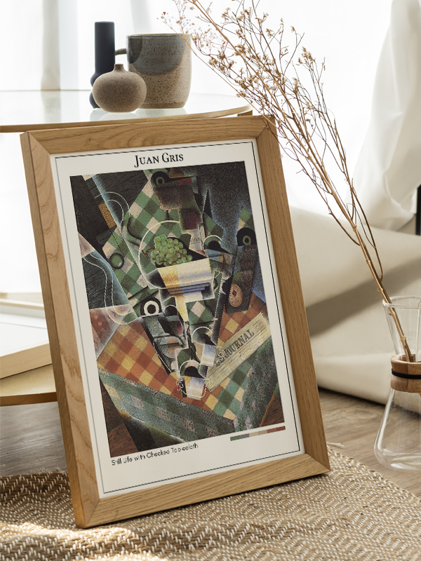 Juan Gris Still Life with Checked Tablecloth Poster