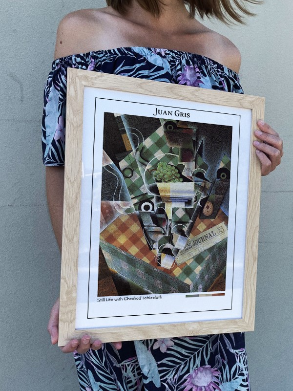 Juan Gris Still Life with Checked Tablecloth Poster