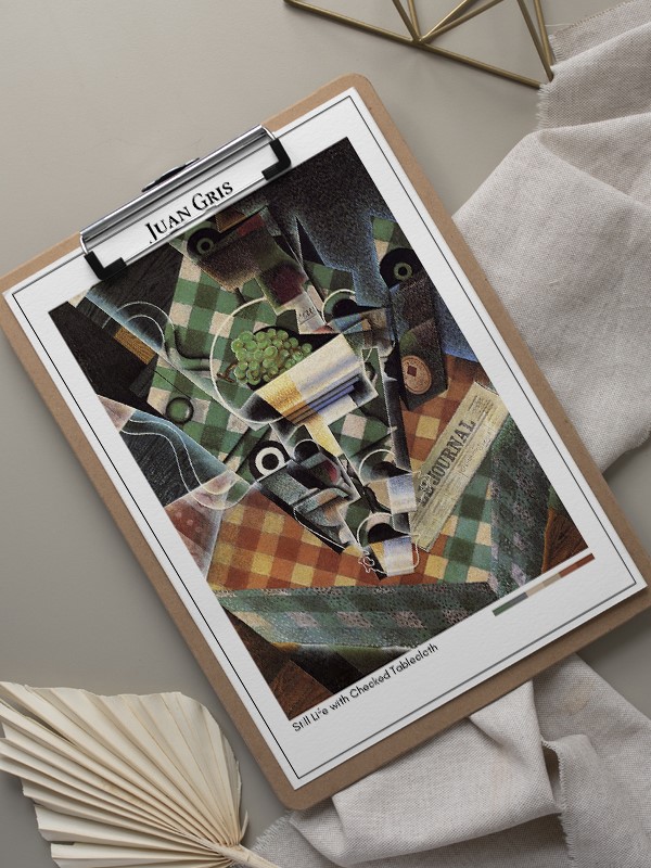 Juan Gris Still Life with Checked Tablecloth Poster