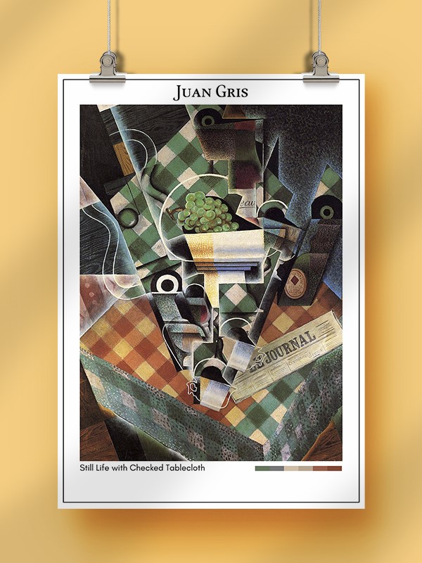 Juan Gris Still Life with Checked Tablecloth Poster