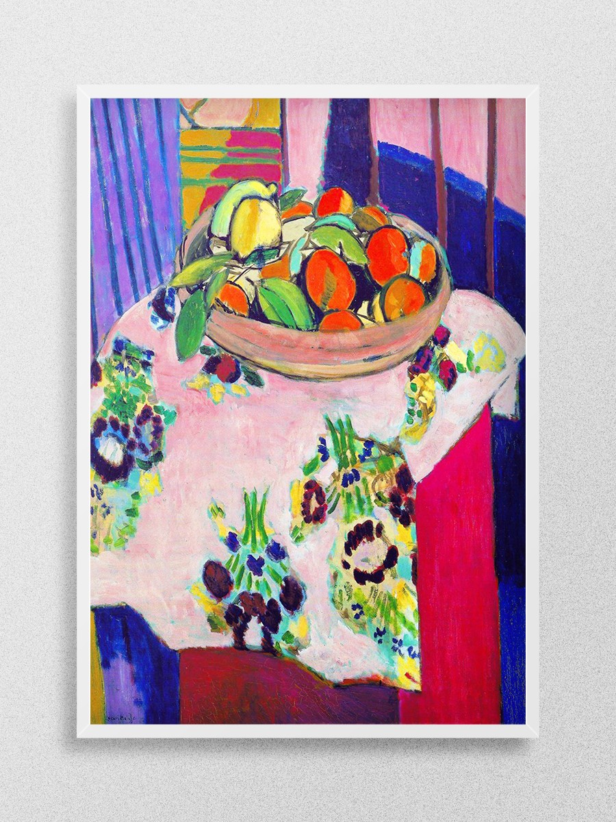 Still Life with Oranges Tablo Sanatsal Ünlü Ressam Poster Çerçevesiz Yüksek Kalite Poster