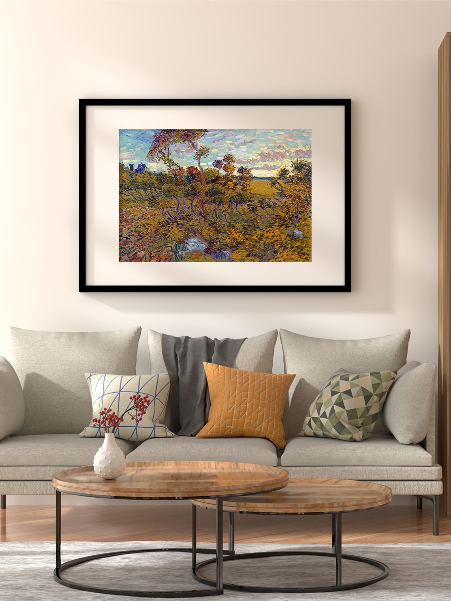 Sunset at Montmajour Tablo Sanatsal Ünlü Ressam Poster Çerçevesiz Yüksek Kalite Poster