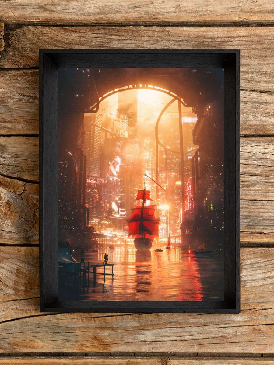 Sunset At The Harbor Anime Poster Çerçevesiz Yüksek Kalite Anime Duvar Poster