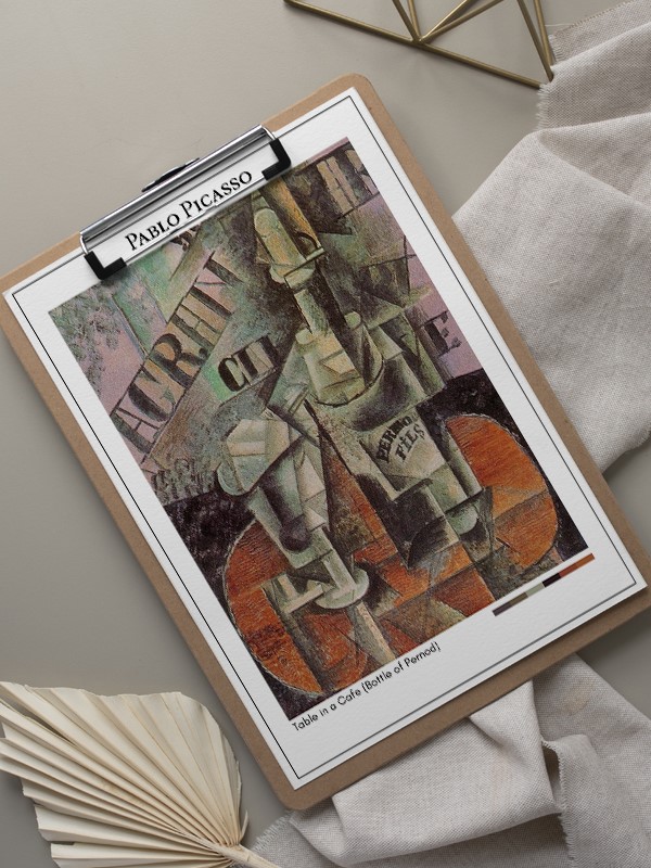 Pablo Picasso Table in a Cafe (Bottle of Pernod) Poster