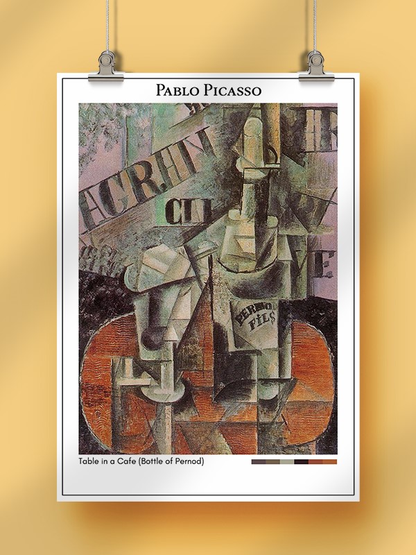 Pablo Picasso Table in a Cafe (Bottle of Pernod) Poster