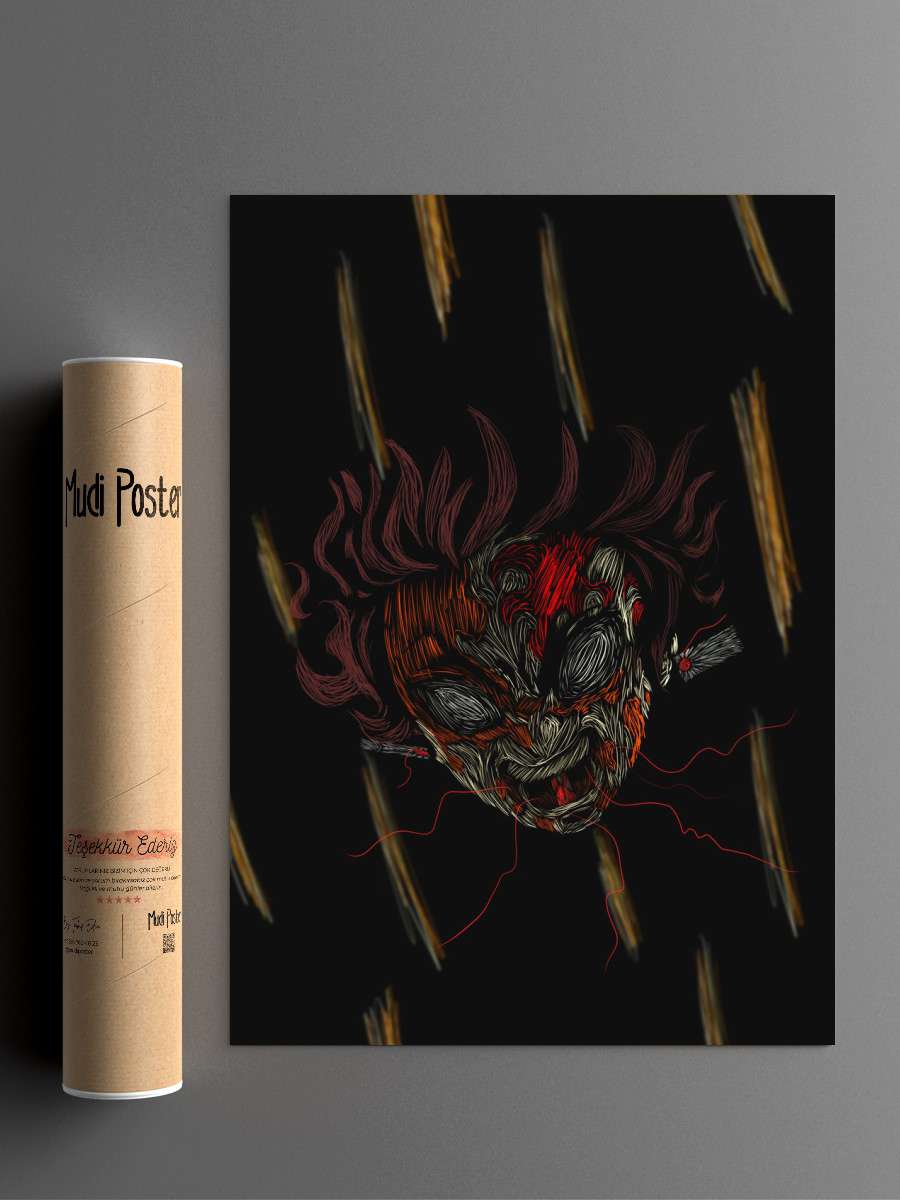 Tanjiro Demon Slayer Mark Anime Poster Çerçevesiz Yüksek Kalite Anime Duvar Poster