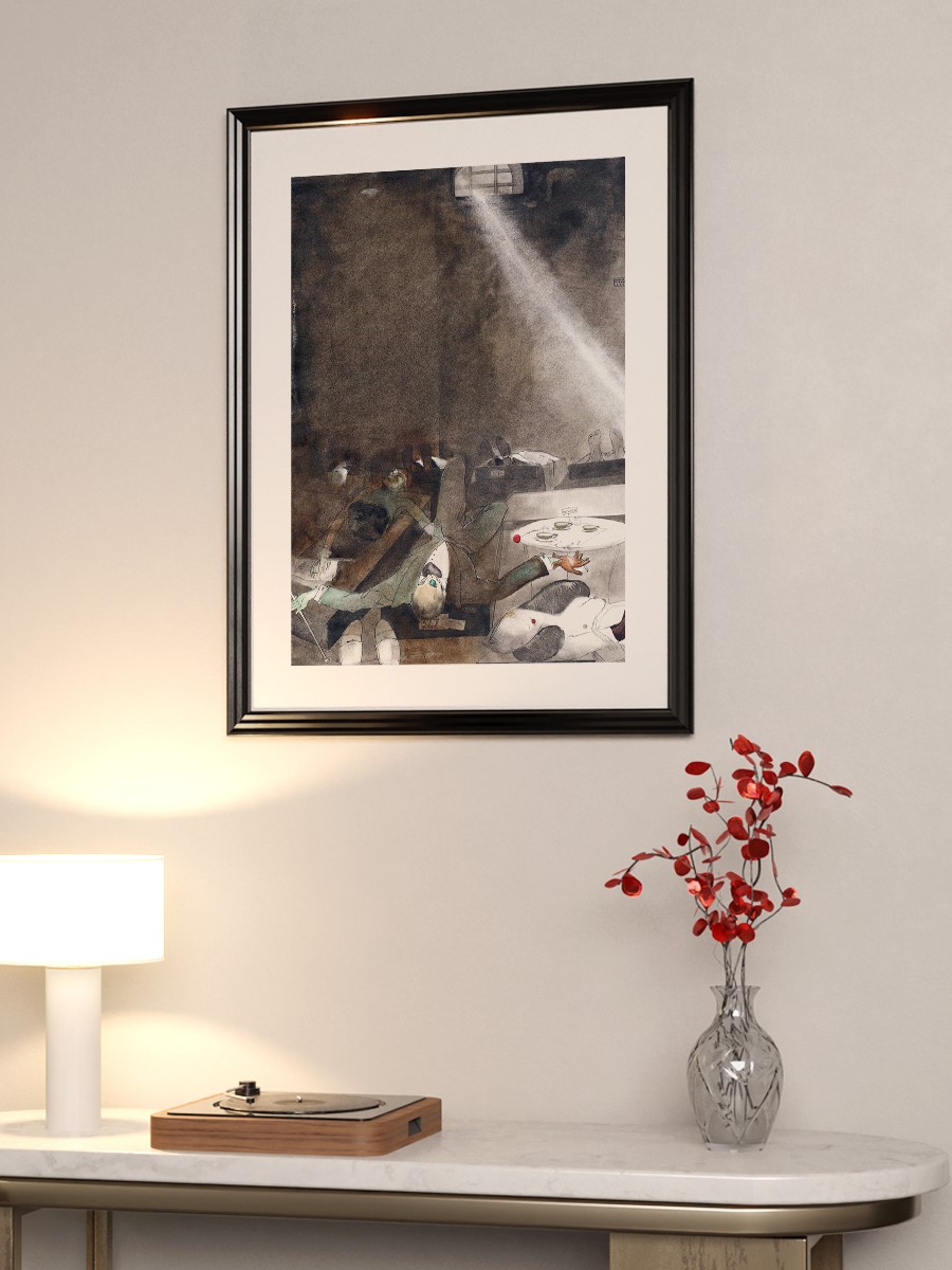Tea in the Morgue Tablo Sanatsal Ünlü Ressam Poster Çerçevesiz Yüksek Kalite Poster