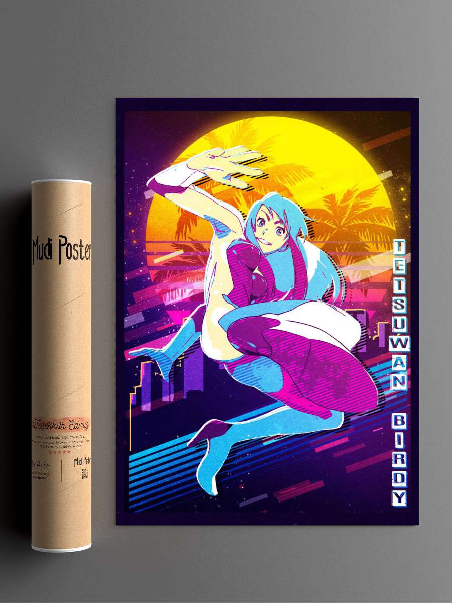 tetsuwan birdy retro Anime Poster Çerçevesiz Yüksek Kalite Anime Duvar Poster