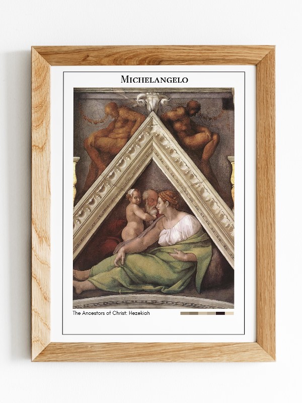 Michelangelo The Ancestors of Christ: Hezekiah Poster