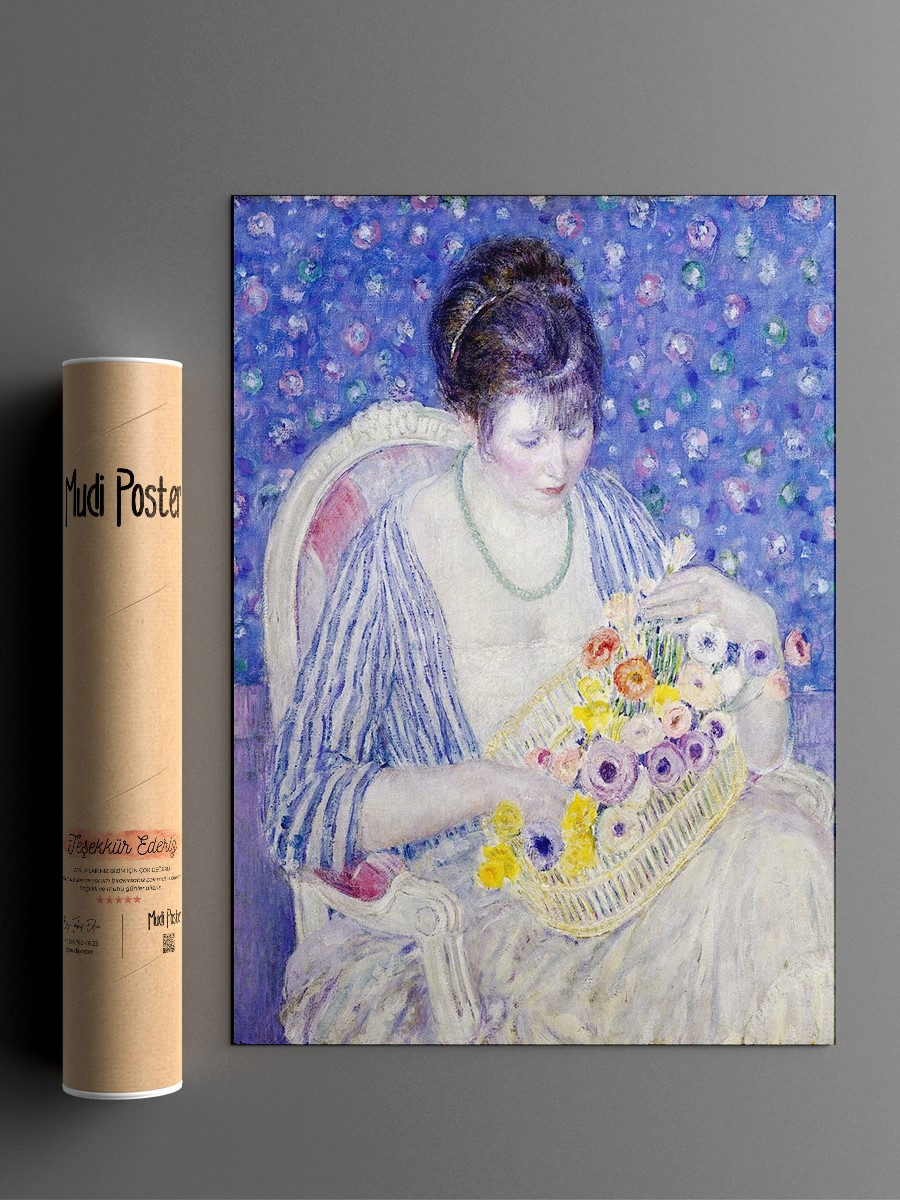 The Basket of Flowers Tablo Sanatsal Ünlü Ressam Poster Çerçevesiz Yüksek Kalite Poster