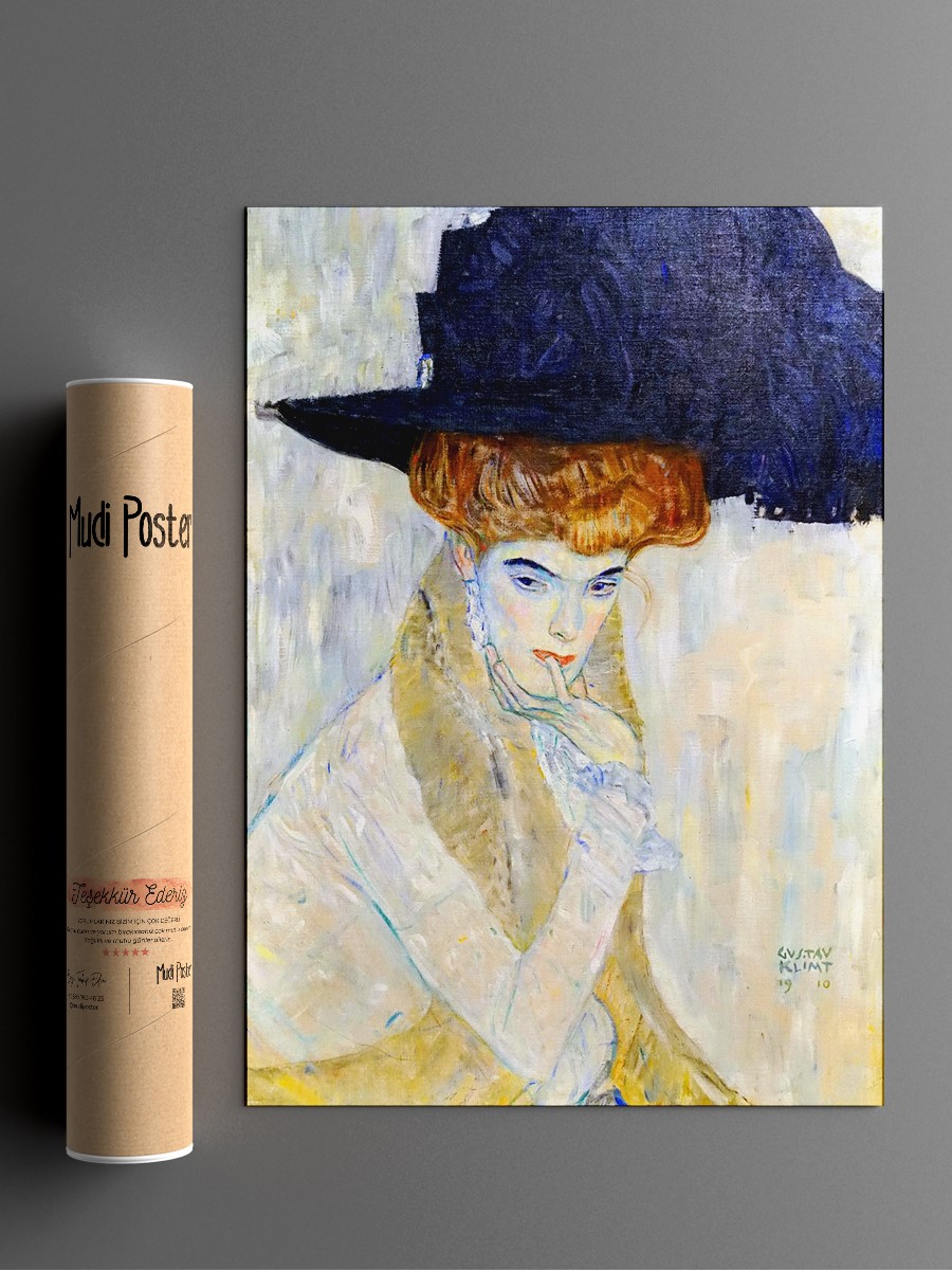 The Black Feathered Hat Tablo Sanatsal Ünlü Ressam Poster Çerçevesiz Yüksek Kalite Poster