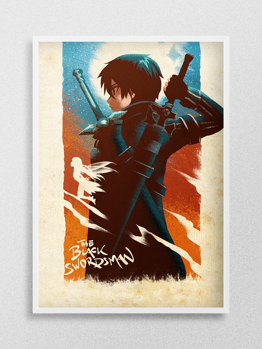 The Black Swordsman Anime Poster Çerçevesiz Yüksek Kalite Anime Duvar Poster