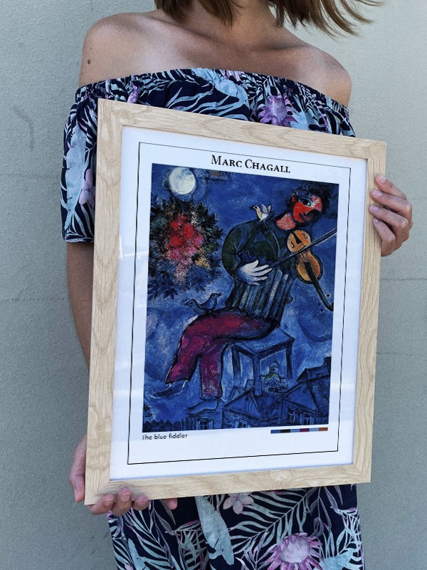 Marc Chagall The blue fiddler Poster