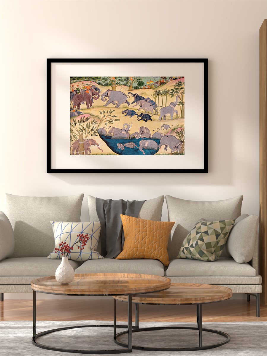 The Elephant Hunt Tablo Sanatsal Ünlü Ressam Poster Çerçevesiz Yüksek Kalite Poster