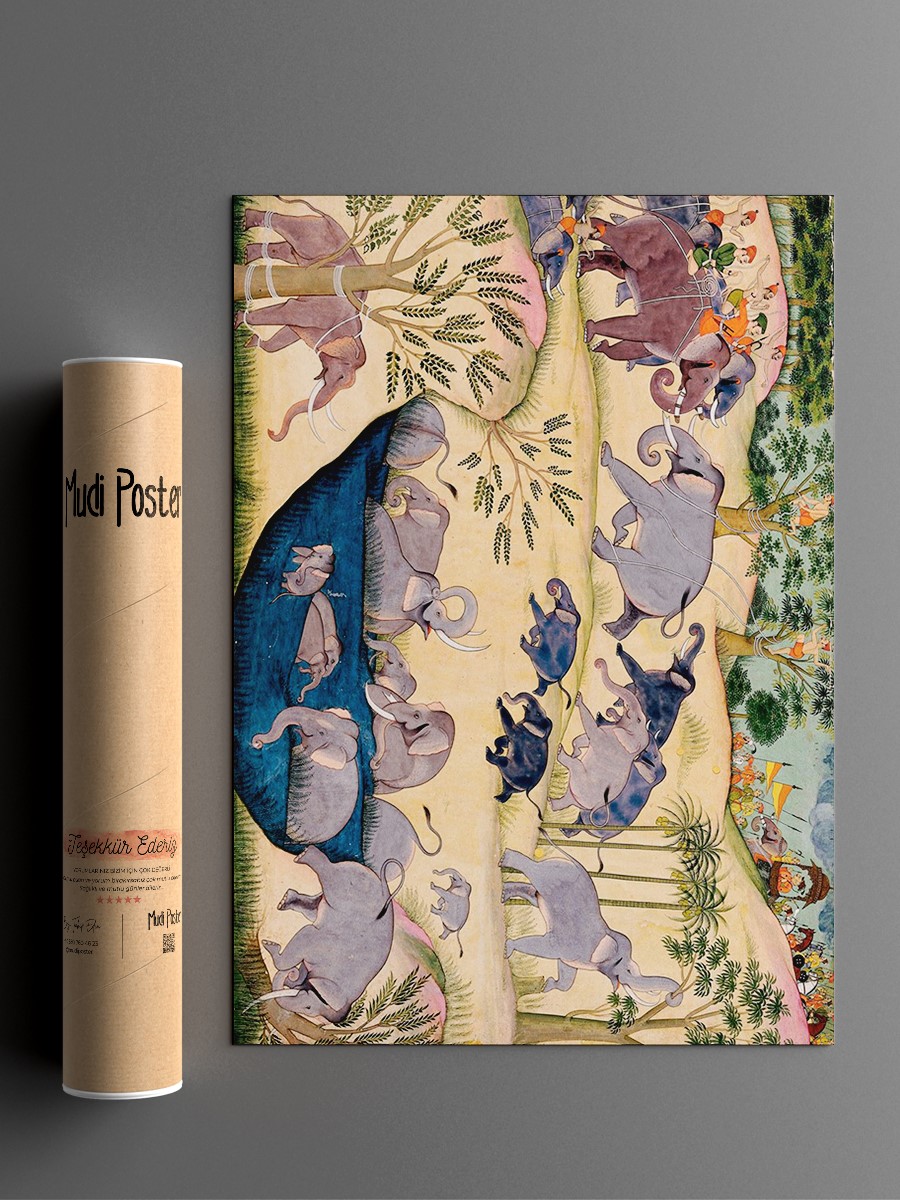 The Elephant Hunt Tablo Sanatsal Ünlü Ressam Poster Çerçevesiz Yüksek Kalite Poster