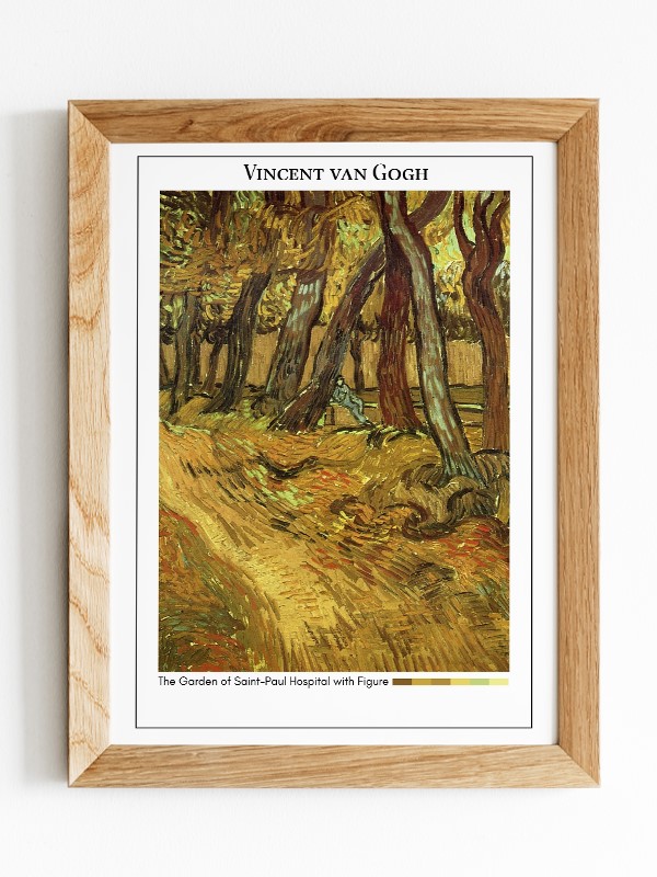 Vincent van Gogh The Garden of Saint-Paul Hospital with Figure Poster