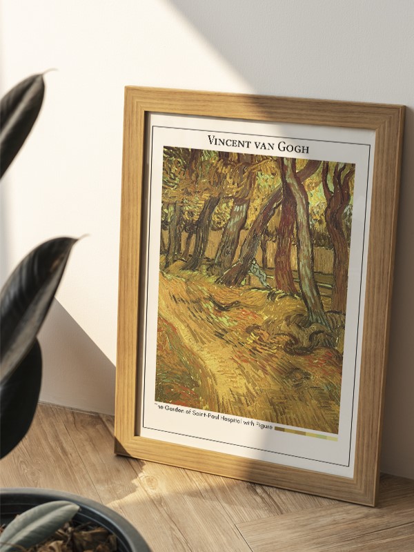 Vincent van Gogh The Garden of Saint-Paul Hospital with Figure Poster