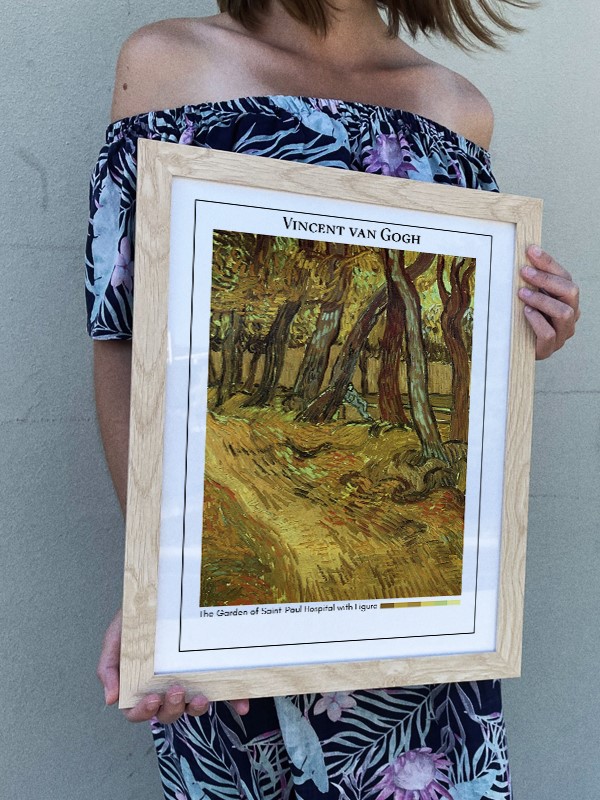 Vincent van Gogh The Garden of Saint-Paul Hospital with Figure Poster