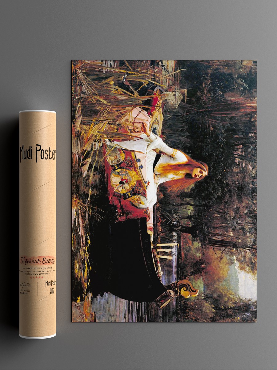 The Lady of Shalott Tablo Sanatsal Ünlü Ressam Poster Çerçevesiz Yüksek Kalite Poster