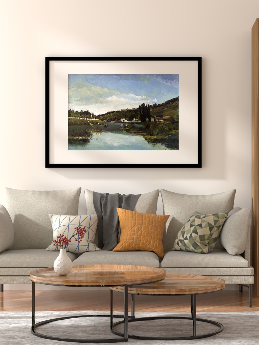 The Marne at Chennevires Tablo Sanatsal Ünlü Ressam Poster Çerçevesiz Yüksek Kalite Poster