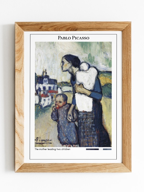 Pablo Picasso The mother leading two children Poster