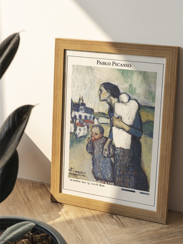 Pablo Picasso The mother leading two children Poster