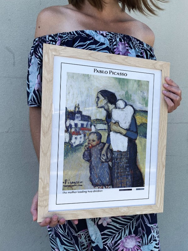 Pablo Picasso The mother leading two children Poster
