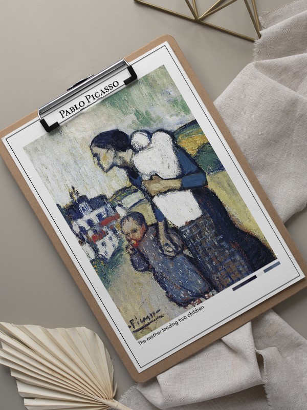 Pablo Picasso The mother leading two children Poster