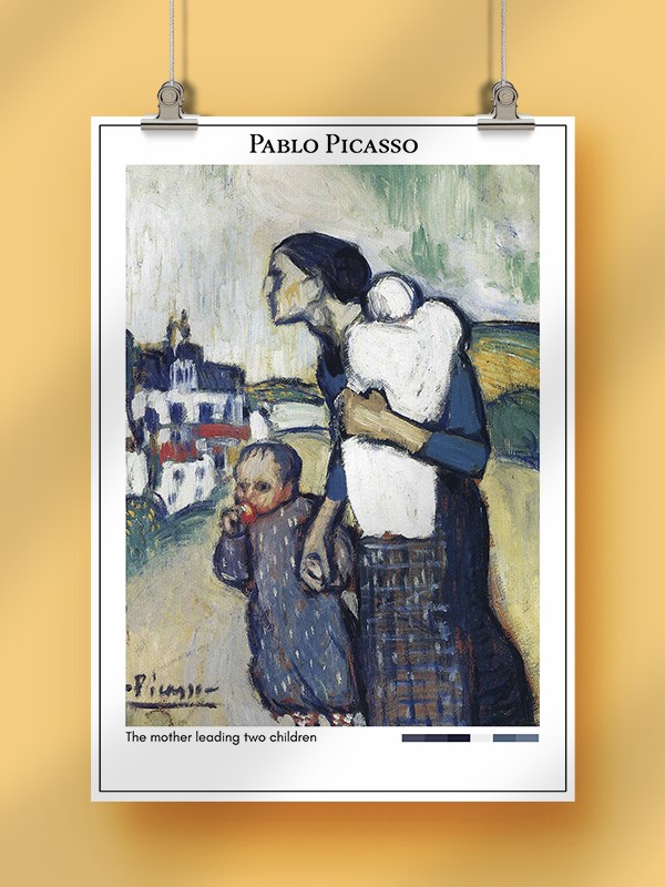 Pablo Picasso The mother leading two children Poster