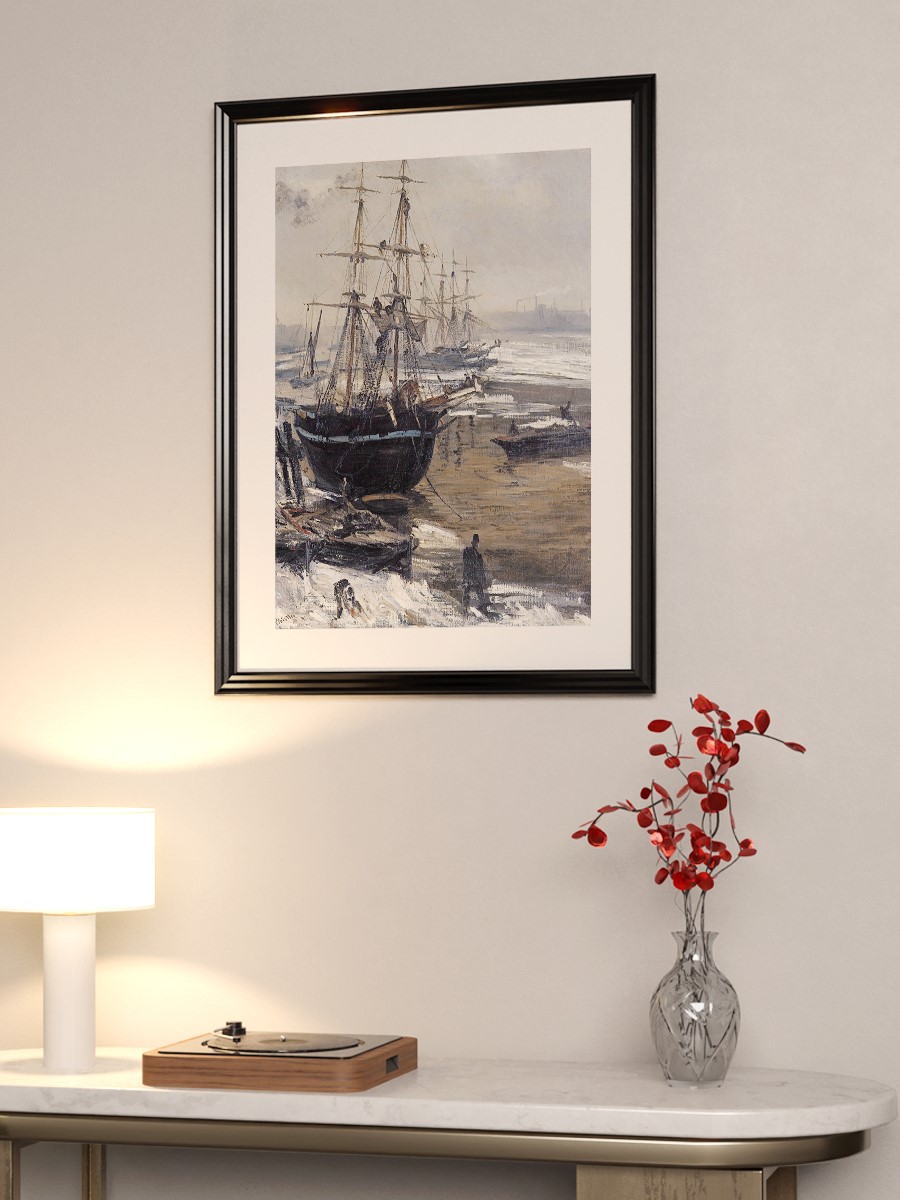 The Thames in Ice Tablo Sanatsal Ünlü Ressam Poster Çerçevesiz Yüksek Kalite Poster
