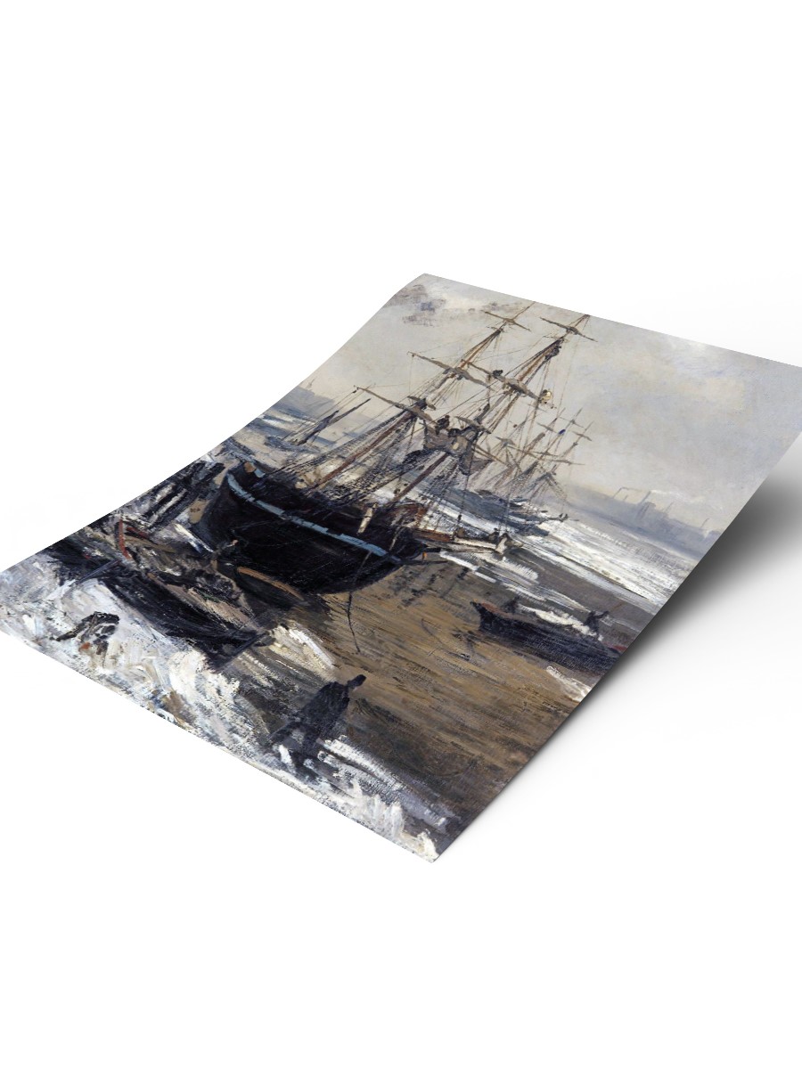 The Thames in Ice Tablo Sanatsal Ünlü Ressam Poster Çerçevesiz Yüksek Kalite Poster