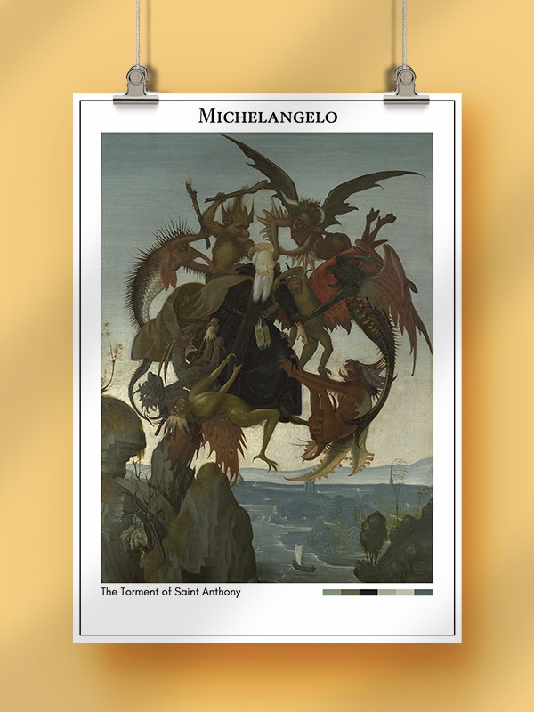 Michelangelo The Torment of Saint Anthony Poster