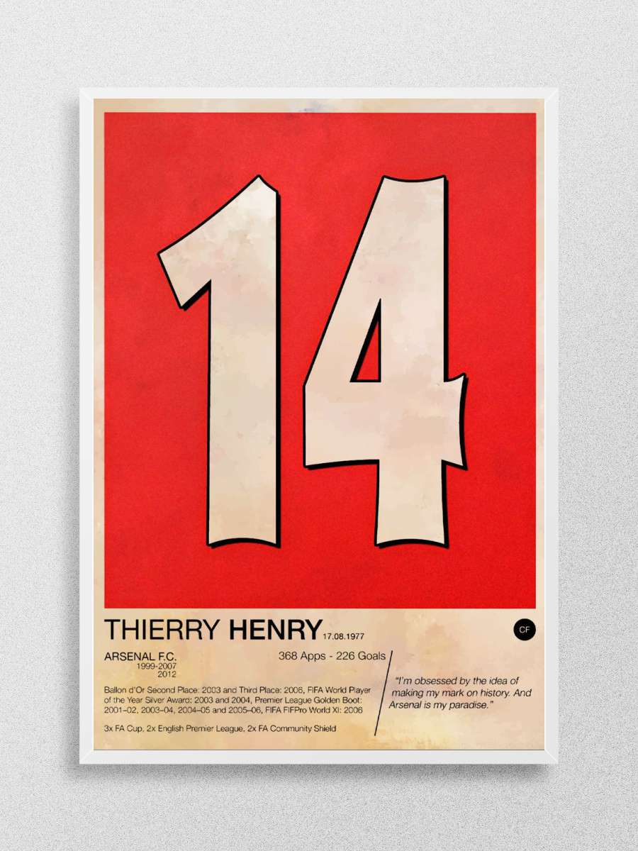 Thierry Henry Futbol Poster Çerçevesiz Yüksek Kalite Futbolcu Duvar Poster