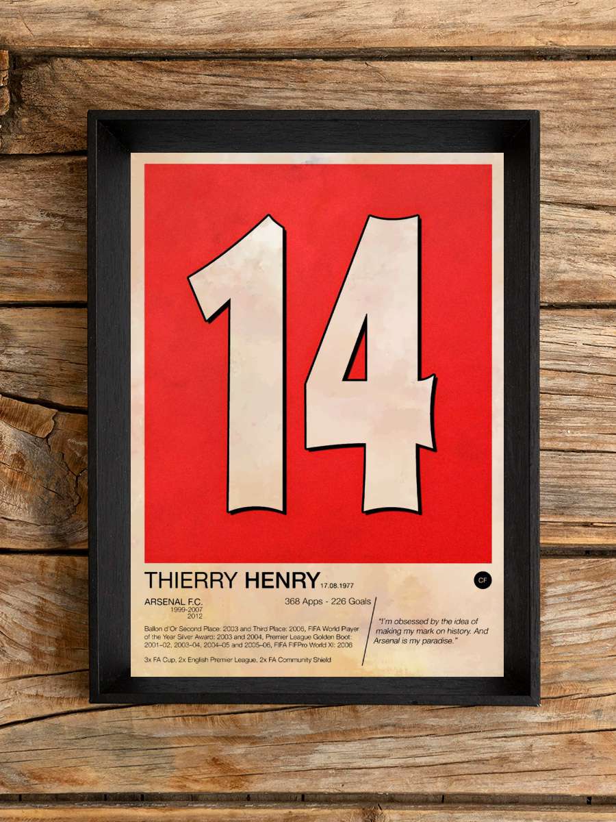 Thierry Henry Futbol Poster Çerçevesiz Yüksek Kalite Futbolcu Duvar Poster