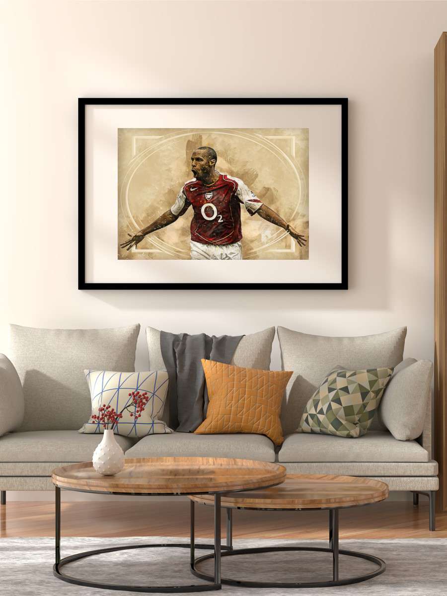 Thierry Henry Futbol Poster Çerçevesiz Yüksek Kalite Futbolcu Duvar Poster