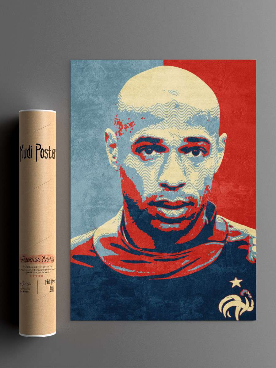 Thierry Henry Futbol Poster Çerçevesiz Yüksek Kalite Futbolcu Duvar Poster